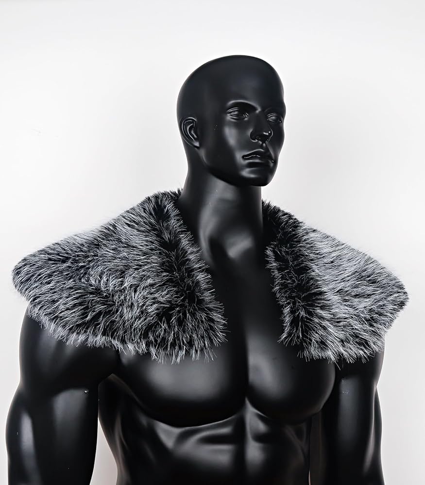 ジャケット・アウター Birthday Bash Fur Collar Mantle Amazon.com: HiiFeuer Viking Artificial Fur Shawl Barbarian